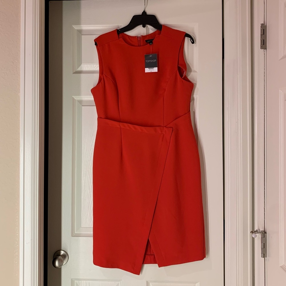 NWT Topshop Wrap Midi Red Dress